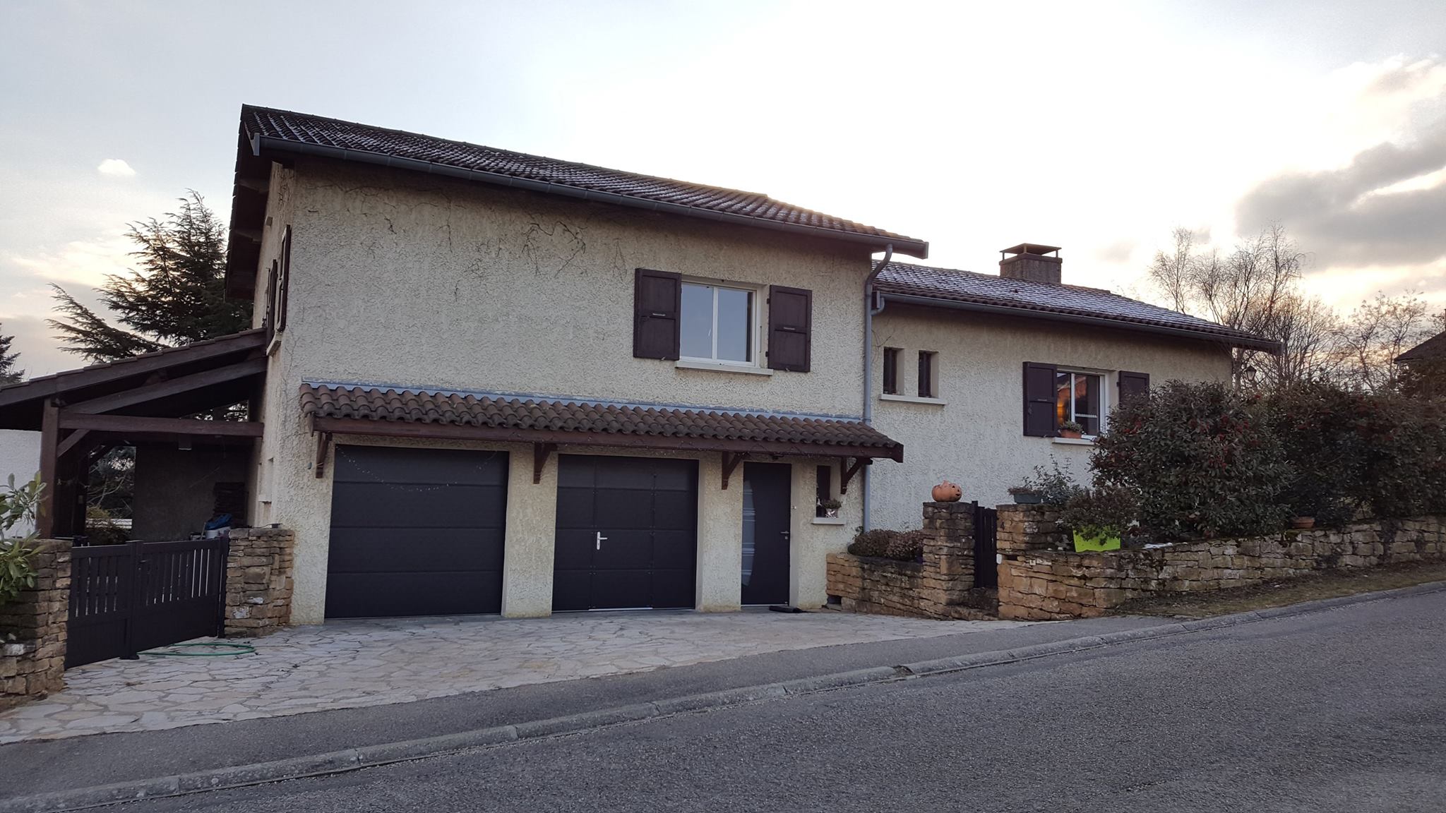 Porte de garage et porte d'entre assortie